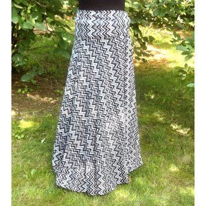 Gangatori Indian Long Festival Maxi Skirt Ethnic Wear Black/White Medium/Large